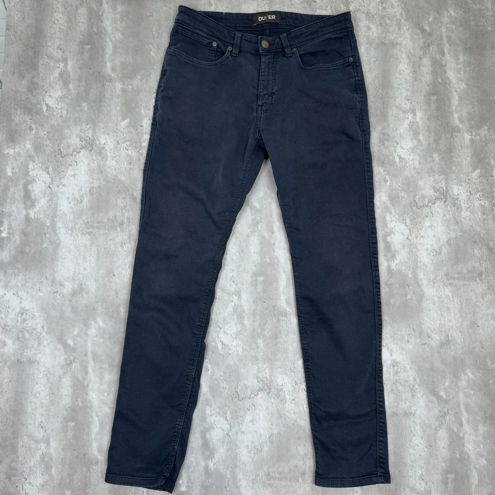 DUER Pants Men 32x32 Straight Fit No Sweat Stretch Denim DU/ER Navy